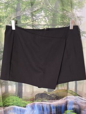 Express Black Asymmetric Mini Skort